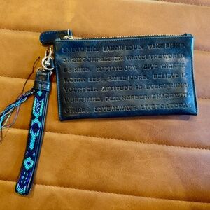 NWT- ECLECTIC ARRAY -"DREAM BIG" LEATHER POUCH
